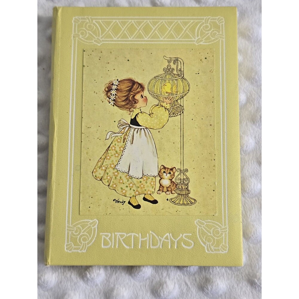 Vintage Book Birthdays Anniversaries Yellow Record Dates Notes Lists Victorian